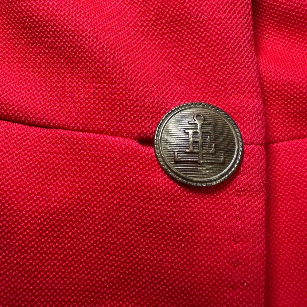 Lands End red nautical preppy single button women's academia coastal blazer 10 - Picture 6 of 9